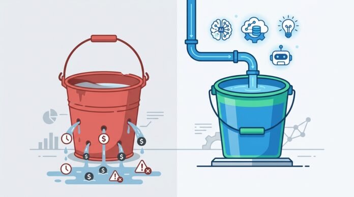 Comparison_of_leaking_and_effici…_202609091822 The Real Cost of Skipping AI Workflow Automation
